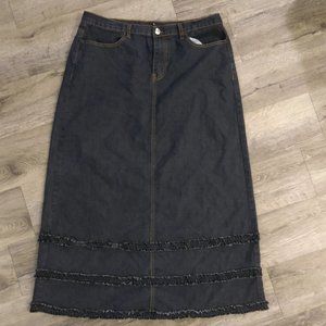 Classic Black Denim Skirt